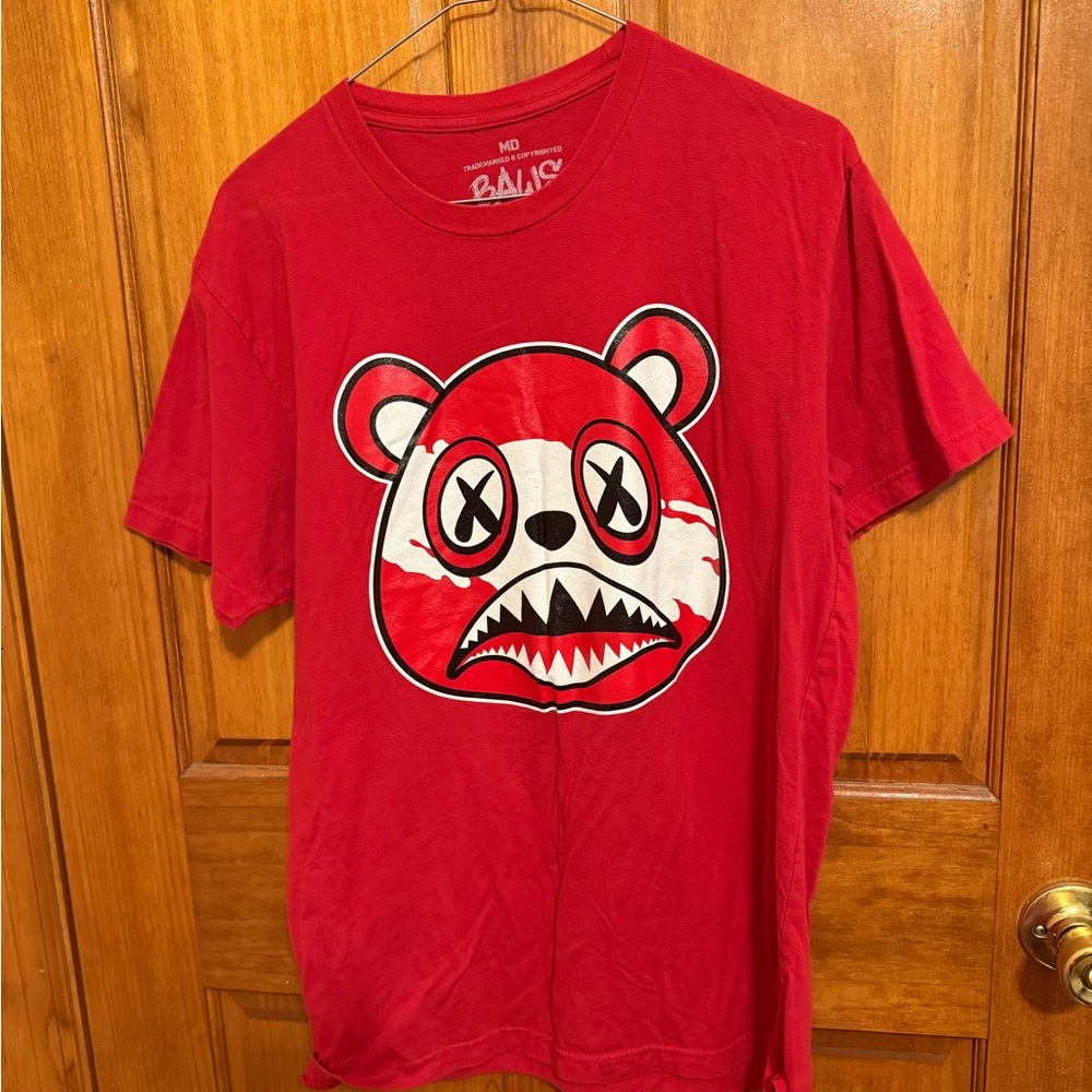 Vibrant Red Short Sleeve Tees with Playful Animal Graphics